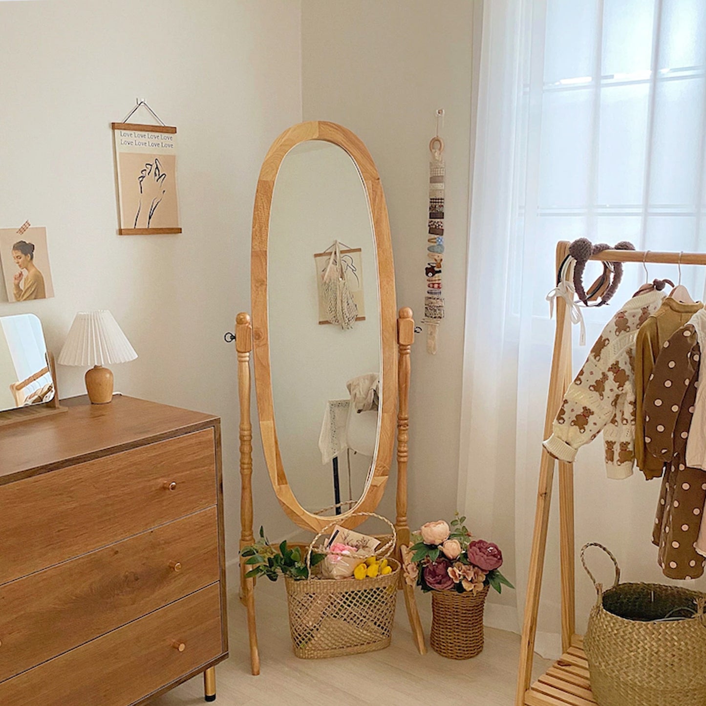 Ashley Wooden Free Standing Floor Mirror