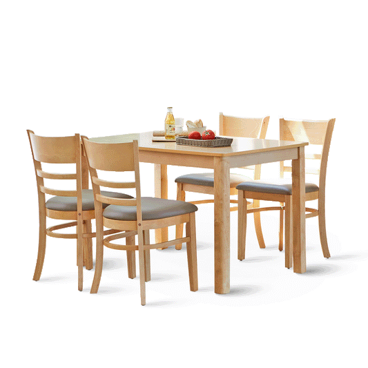 5 Piece Cabin Wooden Dining Room Table Set