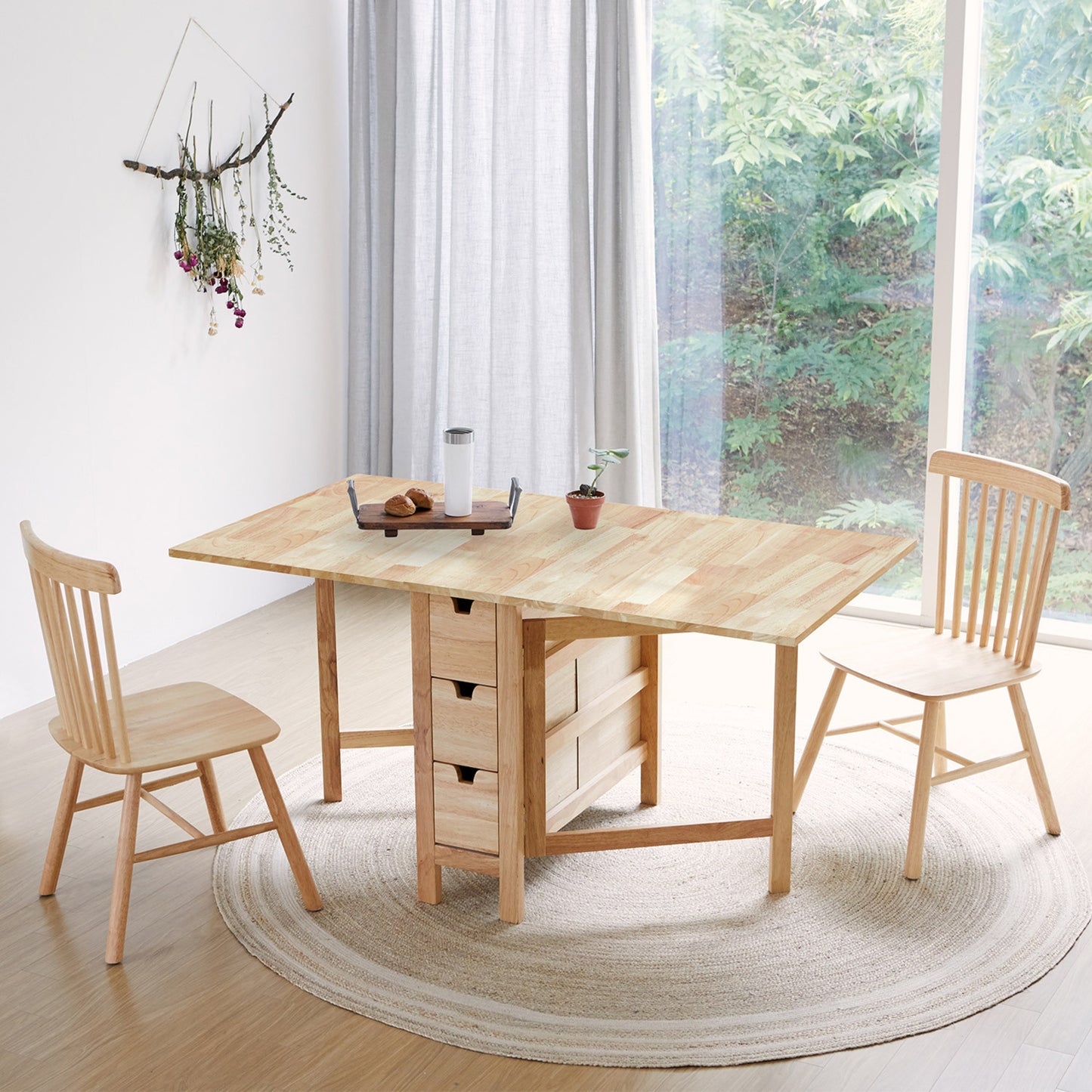 Wings Extendable Gate-Leg Drop Leaf Dining Table